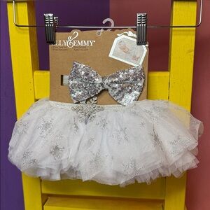 Elly & Emmy Silver Sequin Tutu Dress for Kids